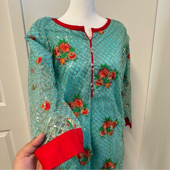 Blue Fancy Kurta - Youth - Picture 3 of 7